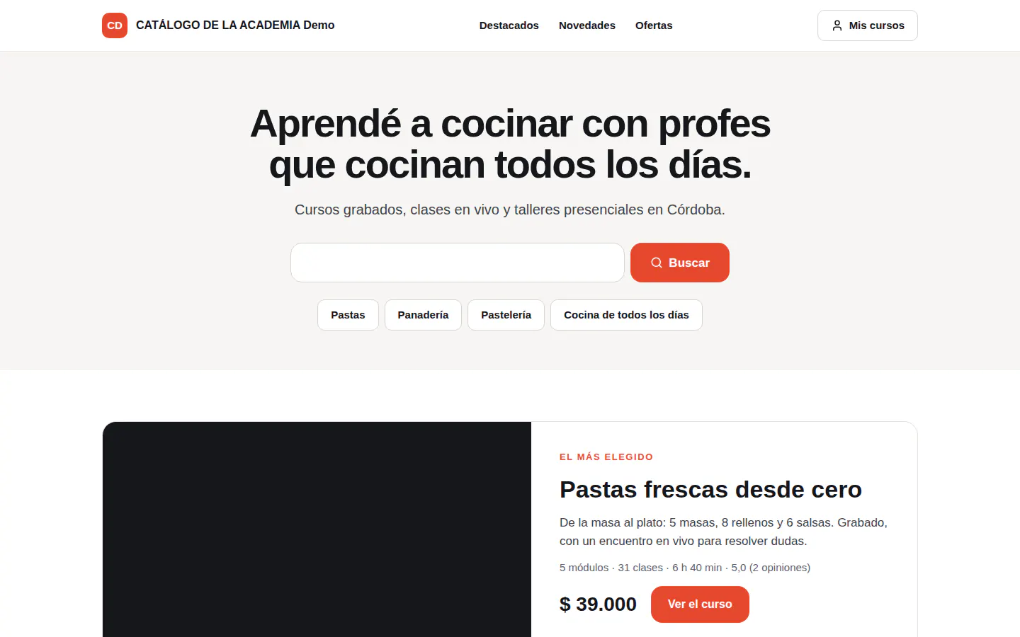 Template CATÁLOGO DE LA ACADEMIA — Cursos & Academias