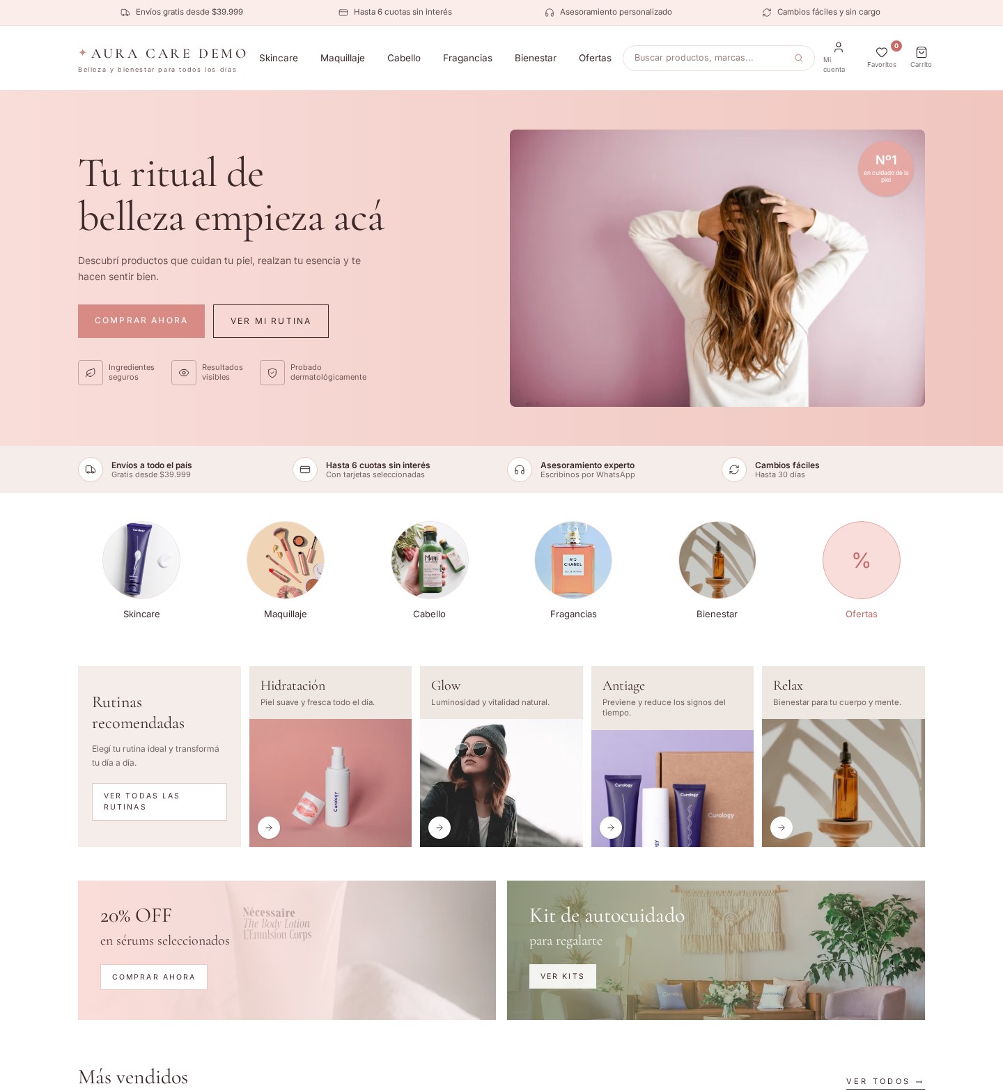 Template AURA CARE — Cosmética & Belleza