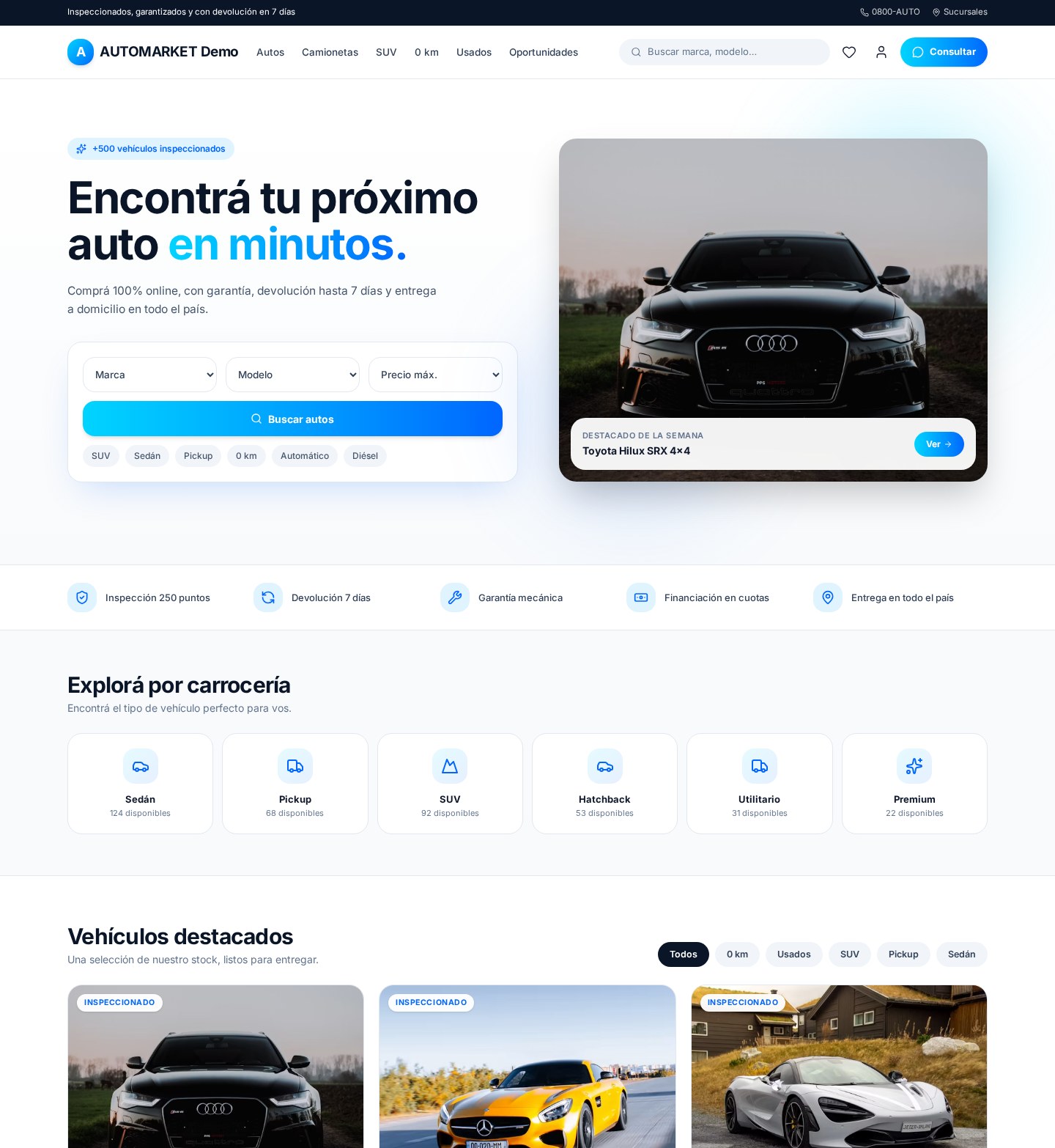 Template AUTOMARKET — Automóviles