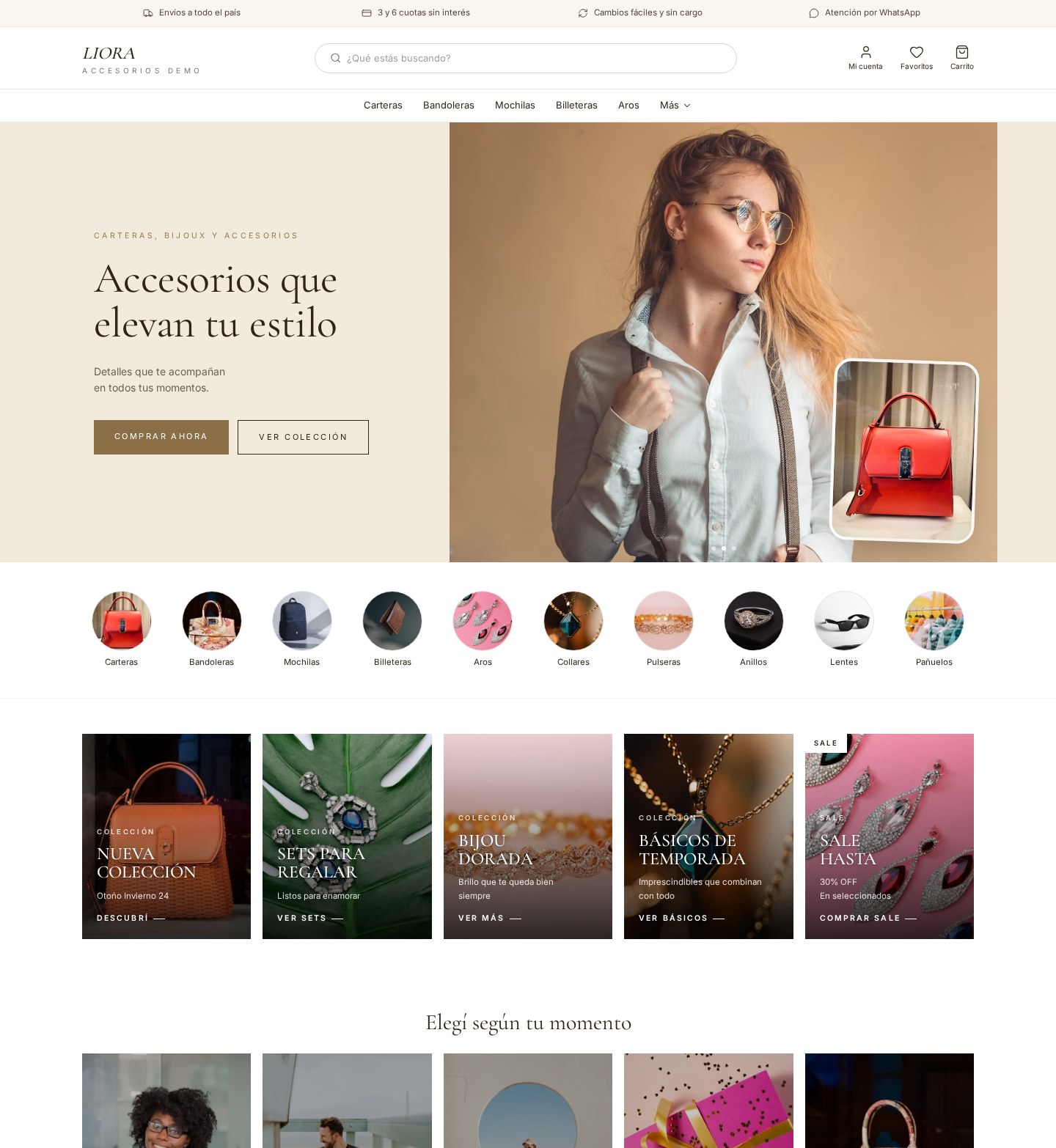 Template LIORA ACCESORIOS — Carteras & Accesorios